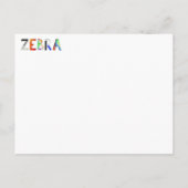 Zebra Kaart (Achterkant)