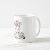 Zebra Kalfsje zittend met lint Koffiemok (Voorkant rechts)