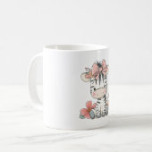 Zebra Kalfsje zittend met lint Koffiemok (Voorkant links)
