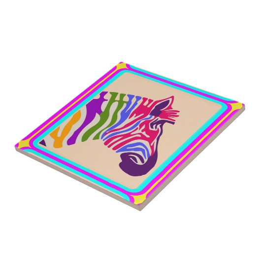Zebra keramische Tegel Tegeltje (Zijkant)