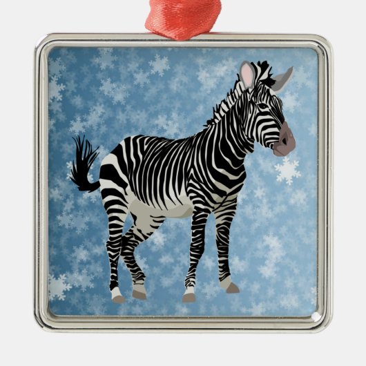 zebra kerst metalen ornament (Voorkant)