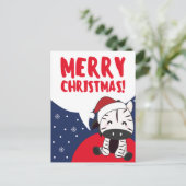 Zebra Kerst Zebra's Winterdieren Feestelijke Post Feestdagenkaart (Staand voorkant)