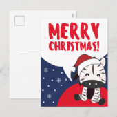 Zebra Kerst Zebra's Winterdieren Feestelijke Post Feestdagenkaart (Voorkant / Achterkant)