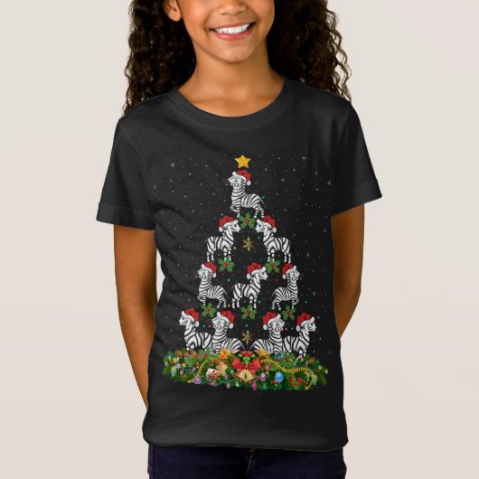 Zebra kerstbomen - kerstkerstkerstkerstmis met ker t-shirt (Voorkant)