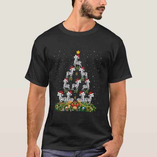 Zebra kerstbomen - kerstkerstkerstkerstmis met ker t-shirt (Voorkant)