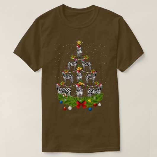 Zebra kerstbomen - kerstkerstkerstkerstmis met ker t-shirt (Design voorkant)
