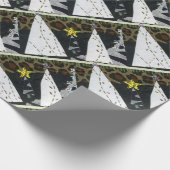 Zebra kerstboomkorren cadeaupapier (Hoek)