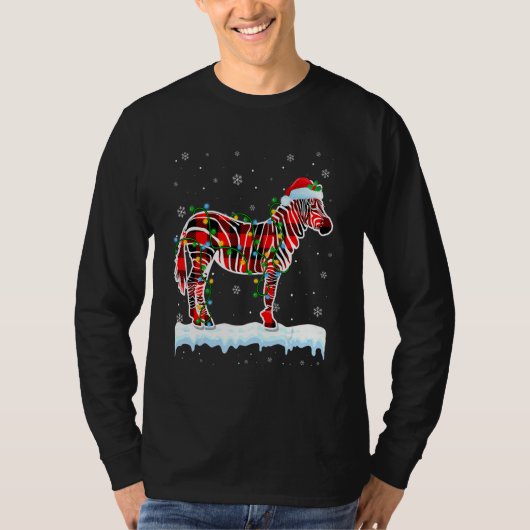 Zebra Kerstkerstkerstkerstkerstman met staartdiere T-shirt (Voorkant)