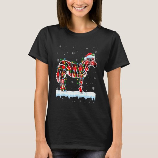 Zebra Kerstkerstkerstkerstkerstman met staartdiere T-shirt (Voorkant)