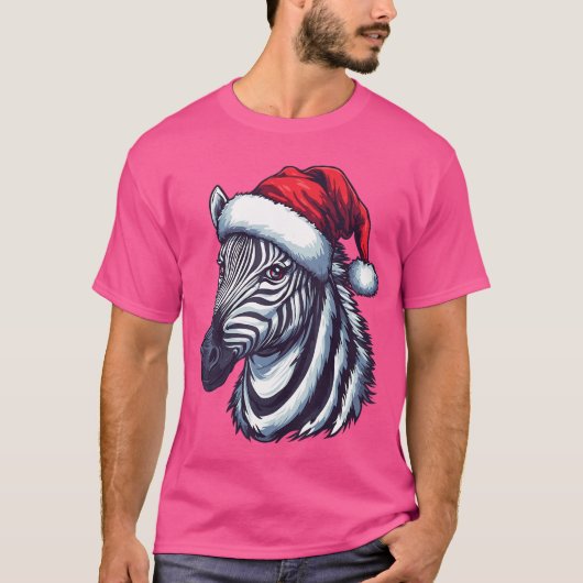 Zebra Kerstman Hoed Grappig Kerstmis Zebra Liefheb T-shirt (Voorkant)
