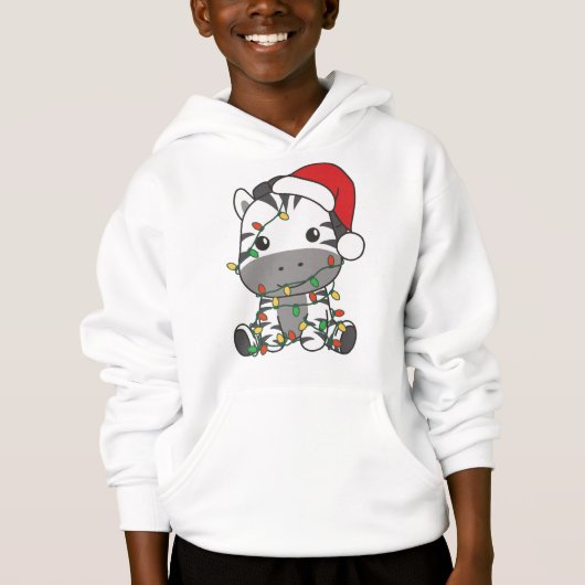 Zebra Kerstmis Winter Dieren Vakantie Zebra's (Voorkant)