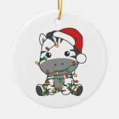 Zebra Kerstmis Winter Dieren Vakantie Zebra's Keramisch Ornament (Voorkant)