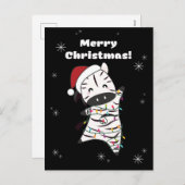 Zebra Kerstmis Zebras Winter Dieren Feestdagenkaart (Voorkant / Achterkant)