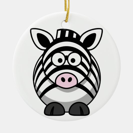 Zebra kerstversiering keramisch ornament (Voorkant)