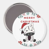 Zebra kerstzebras Winter Animals Magnet (Voorkant / Achterkant)