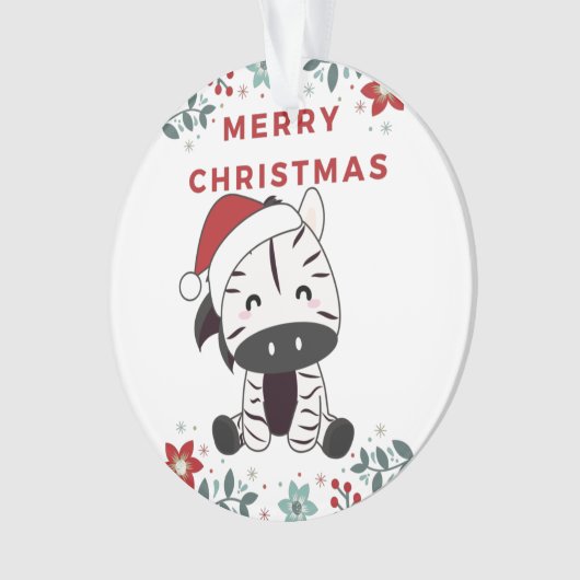 Zebra kerstZebras Winter Animals Ornament (voorkant)