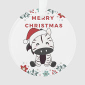 Zebra kerstZebras Winter Animals Ornament (voorkant)