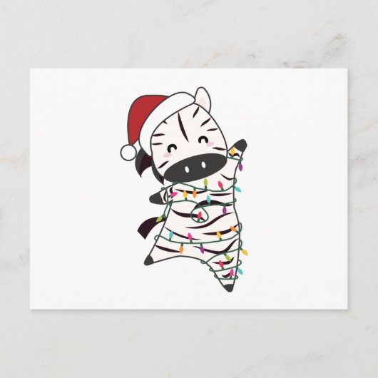 Zebra kerstZebras Winter Dieren Briefkaart (Voorkant)