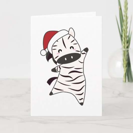 Zebra kerstZebras Winter Dieren Kaart (Voorkant)