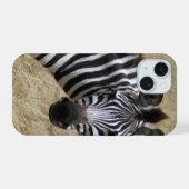 zebra kijkt iPhone 15 case (Achterkant horizontaal)