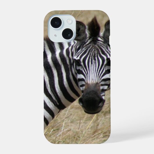zebra kijkt iPhone 15 case (Achterkant)