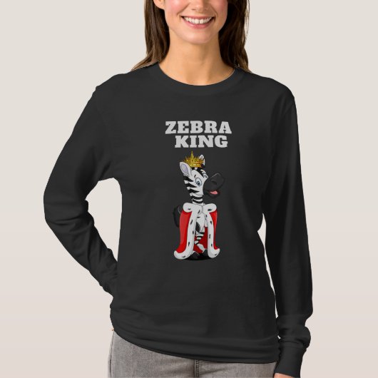 Zebra King Boys Zebra Mannen Zebra T-shirt (Voorkant)
