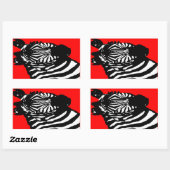 zebra. kleur aanpasbaar. rechthoekige sticker (Vel)