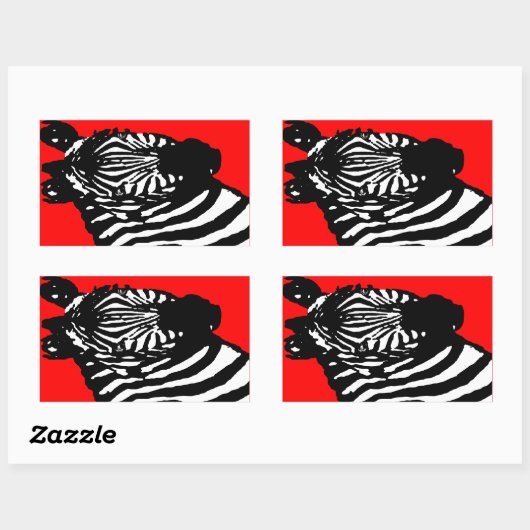 zebra. kleur aanpasbaar. rechthoekige sticker (Vel)