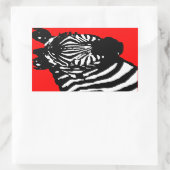 zebra. kleur aanpasbaar. rechthoekige sticker (Tas)