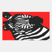 zebra. kleur aanpasbaar. rechthoekige sticker (Voorkant)