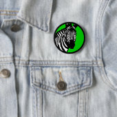 zebra. kleur aanpasbare cirkel. ronde button 5,7 cm (In situ)