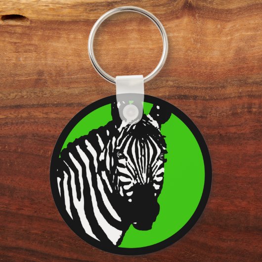 zebra. kleur aanpasbare cirkel. sleutelhanger (Voorkant)