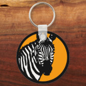 zebra. kleur aanpasbare cirkel. sleutelhanger (Voorkant)