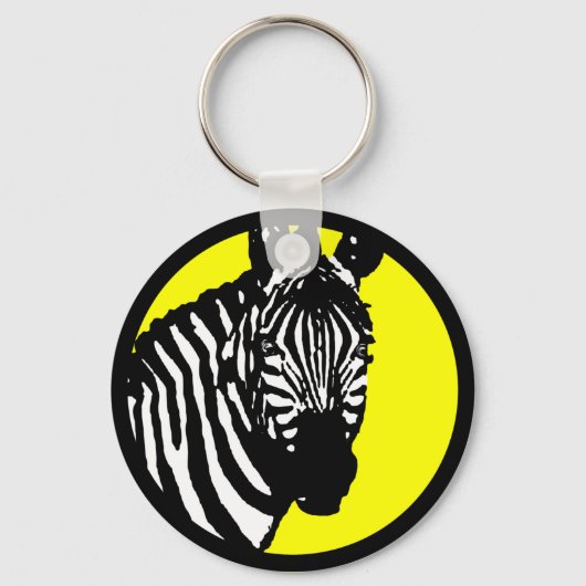 zebra. kleur aanpasbare cirkel. sleutelhanger (Voorkant)