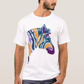 Zebra Kleurrijke Pop Art T-shirt (Voorkant)