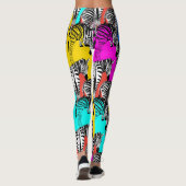 Zebra, kleurrijke pop kunst, abstract, dieren      leggings (Achterkant)