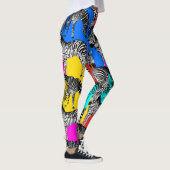 Zebra, kleurrijke pop kunst, abstract, dieren      leggings (Rechts)
