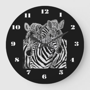 Zebra-klok voor koppel grote klok