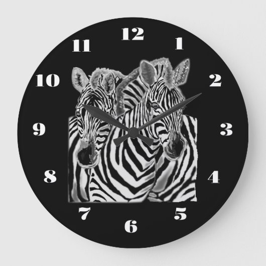 Zebra-klok voor koppel grote klok (Voorkant)
