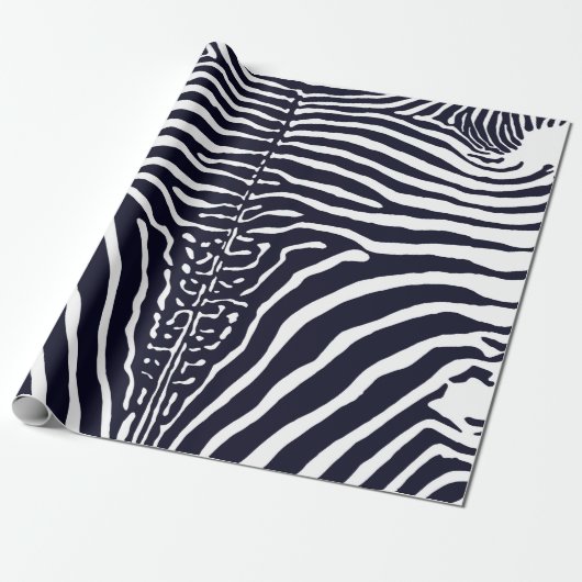 Zebra Koeienhuid Print zwart-wit inpakpapier (Uitgerold)