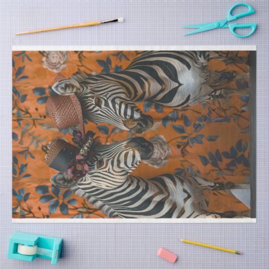Zebra Koppel Decoupage Tissuepapier (Craft)