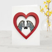Zebra Koppel Liefde Hart Kaart (Gele Bloem)