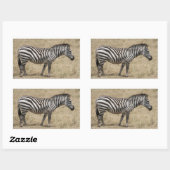 zebra kort rechthoekige sticker (Vel)