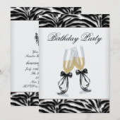 Zebra kroonluchter vrouwen Zebra verjaardagsfeestj Kaart (Voorkant / Achterkant)