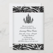 Zebra kroonluchter Zebra Sweet Sixteen Birthday Kaart (Achterkant)