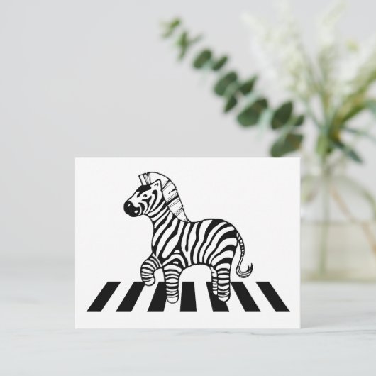 Zebra kruising briefkaart (Staand voorkant)