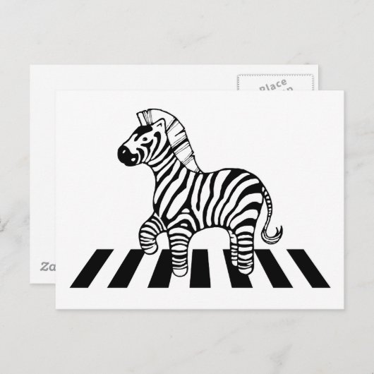 Zebra kruising briefkaart (Voorkant / Achterkant)