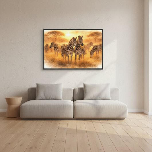 Zebra Kudde — Gewortelde Eenheid Canvas Afdruk