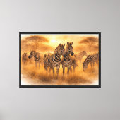 Zebra Kudde — Gewortelde Eenheid Canvas Afdruk (Voorkant)