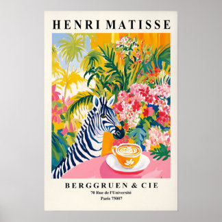 Zebra-kunstprint, koffieposter, Matisse-print, spe Poster
